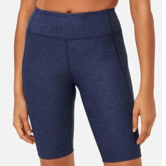 NWT Outdoor Voices 10” Double Time XS Yoga Bike Shorts Navy Blue - Picture 1 of 7